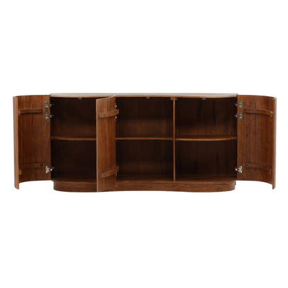 Medium Brown Acacia Wood Sideboard 68 in Wide