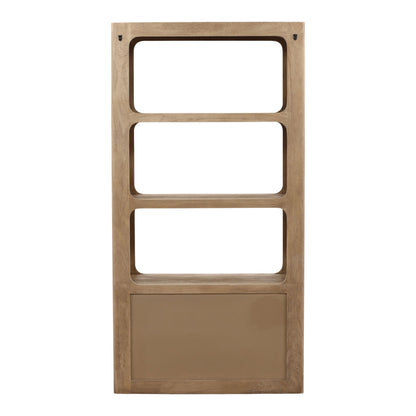 Weathered Natural Acacia Wood Bookcase 43 in Wide