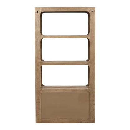Weathered Natural Acacia Wood Bookcase 43 in Wide