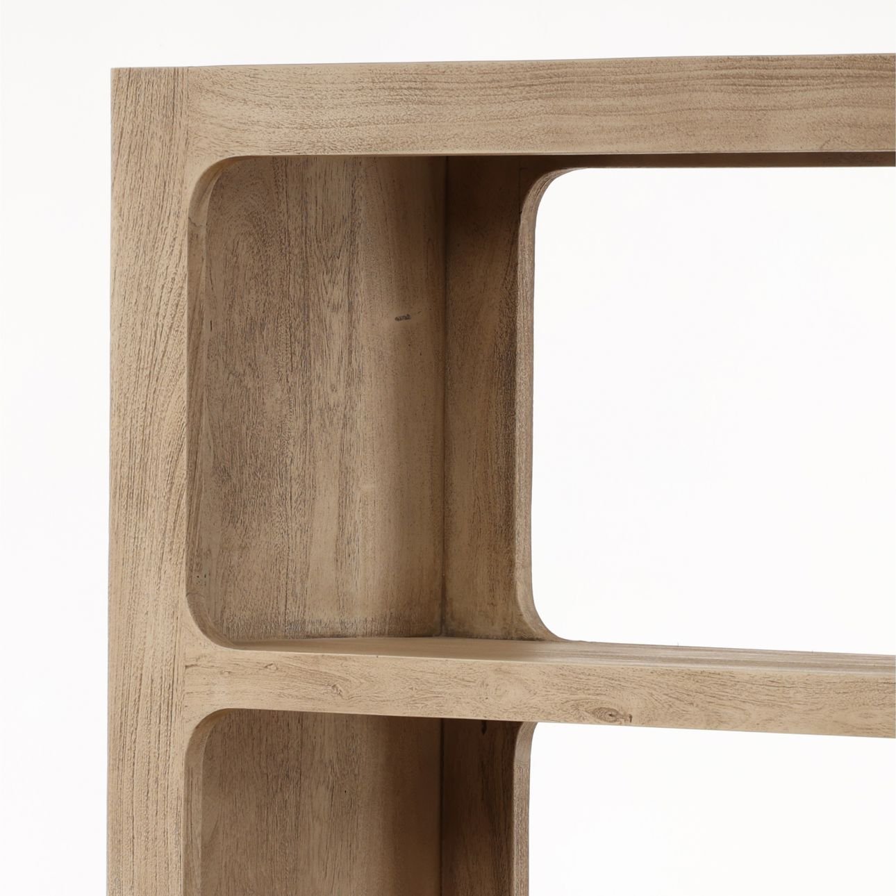 Weathered Natural Acacia Wood Bookcase 43 in Wide