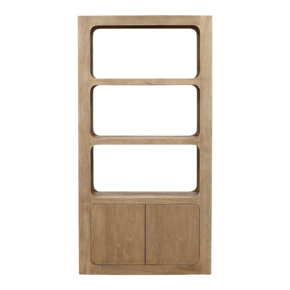 Weathered Natural Acacia Wood Bookcase 43 in Wide