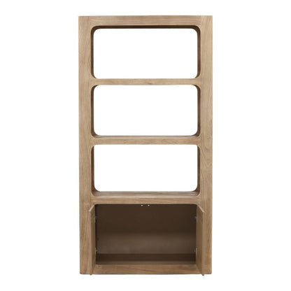 Weathered Natural Acacia Wood Bookcase 43 in Wide