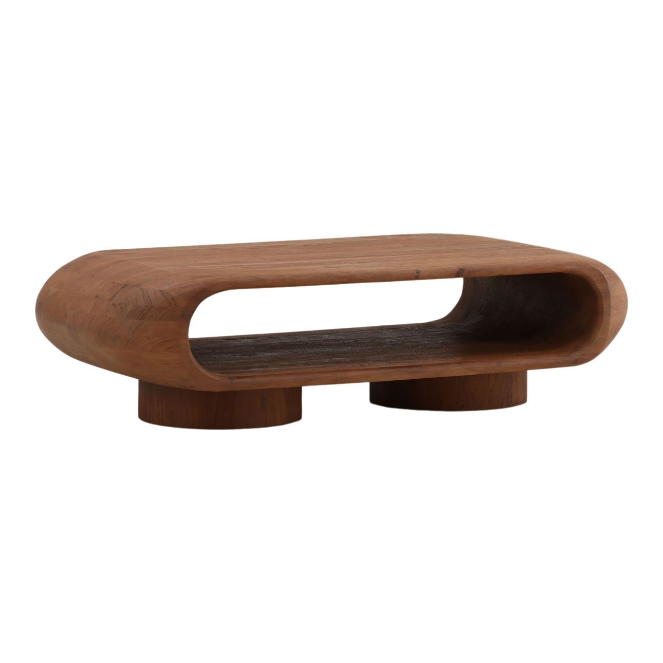 Brown Acacia Wood Table 58 in Wide