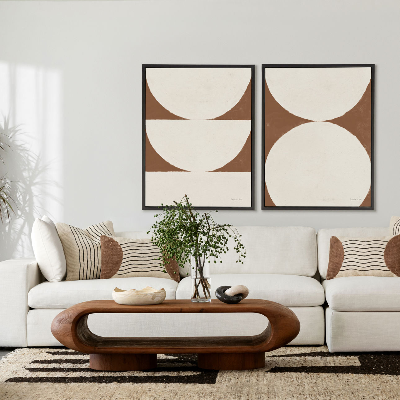 Brown Acacia Wood Table 58 in Wide