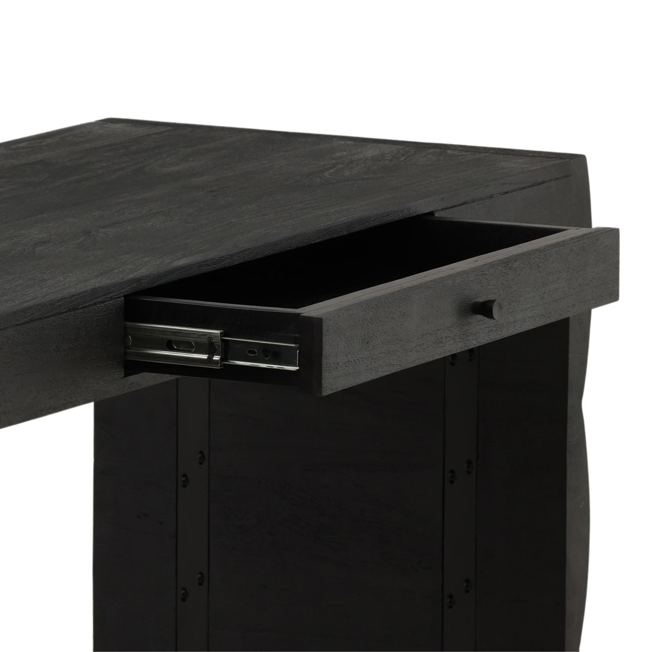 Black Acacia Wood Desk 51.5 in Wide