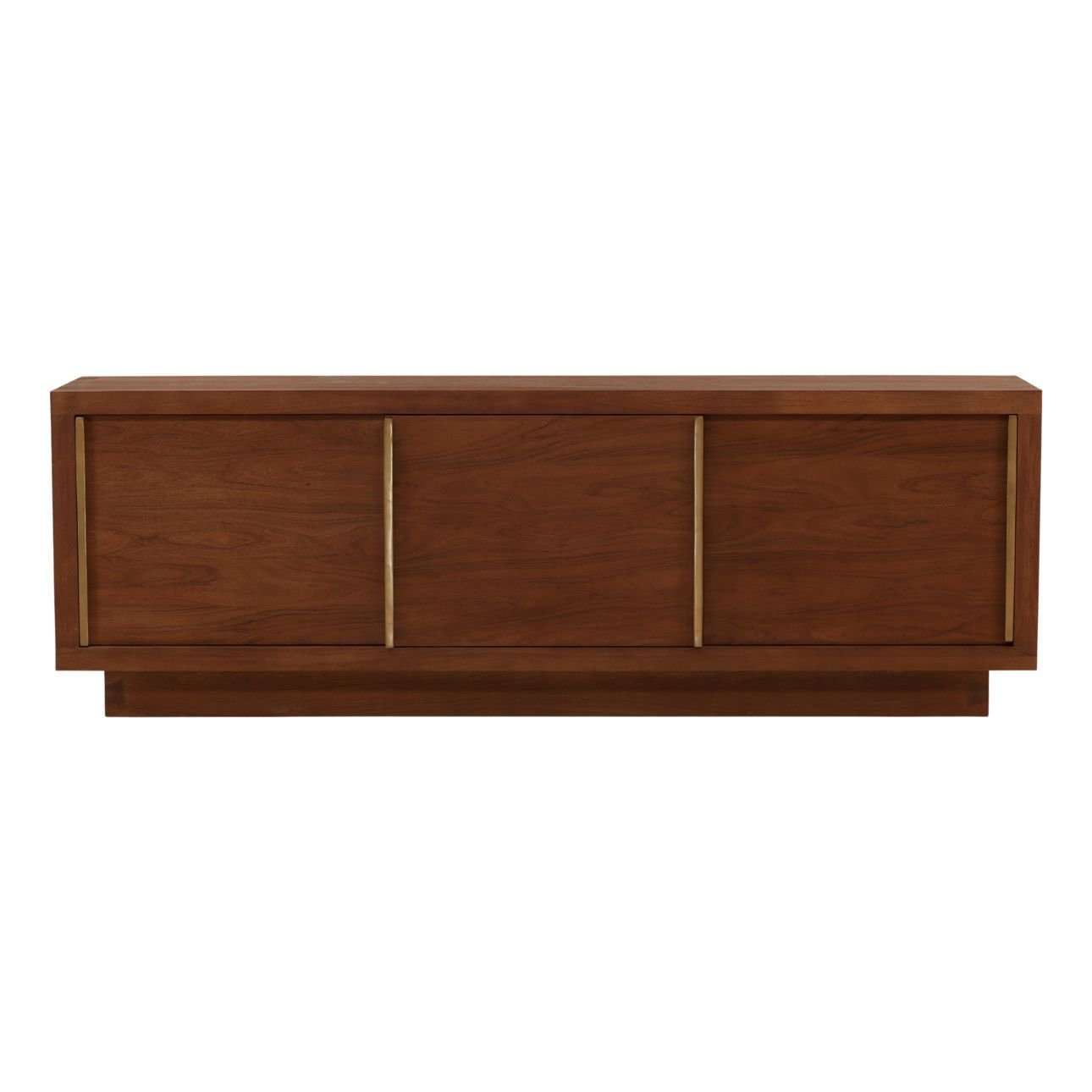 Brown Acacia Wood and Aluminum Sideboard 98 in Wide