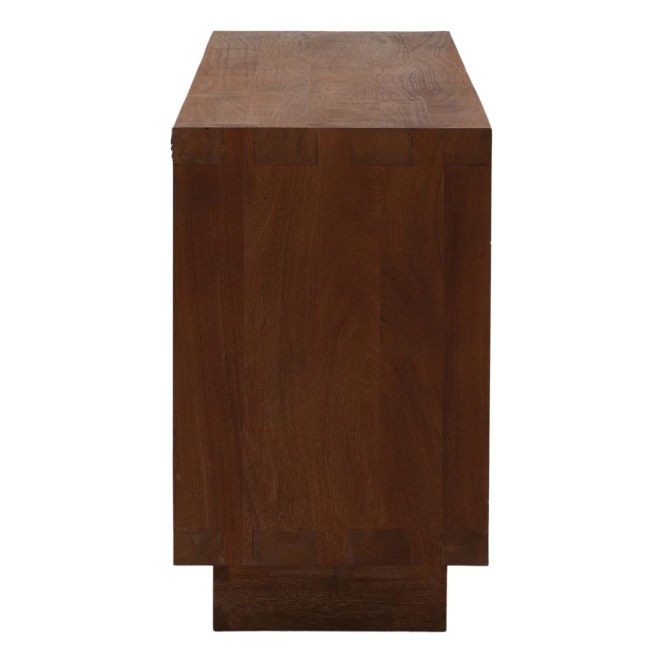 Brown Acacia Wood and Aluminum Sideboard 98 in Wide