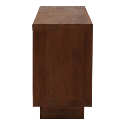 Brown Acacia Wood and Aluminum Sideboard 98 in Wide