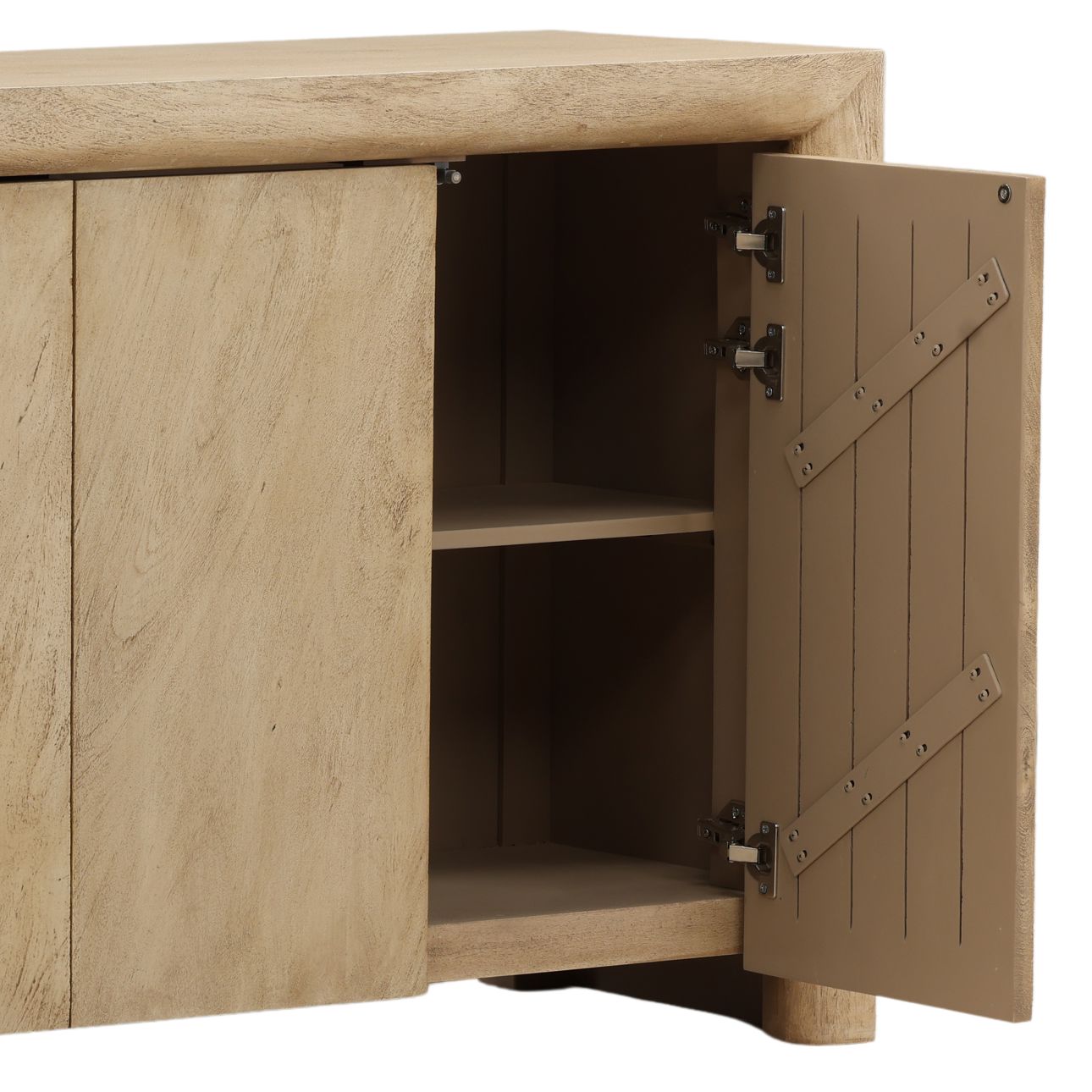 Light Natural Acacia Wood Sideboard 93 in Wide