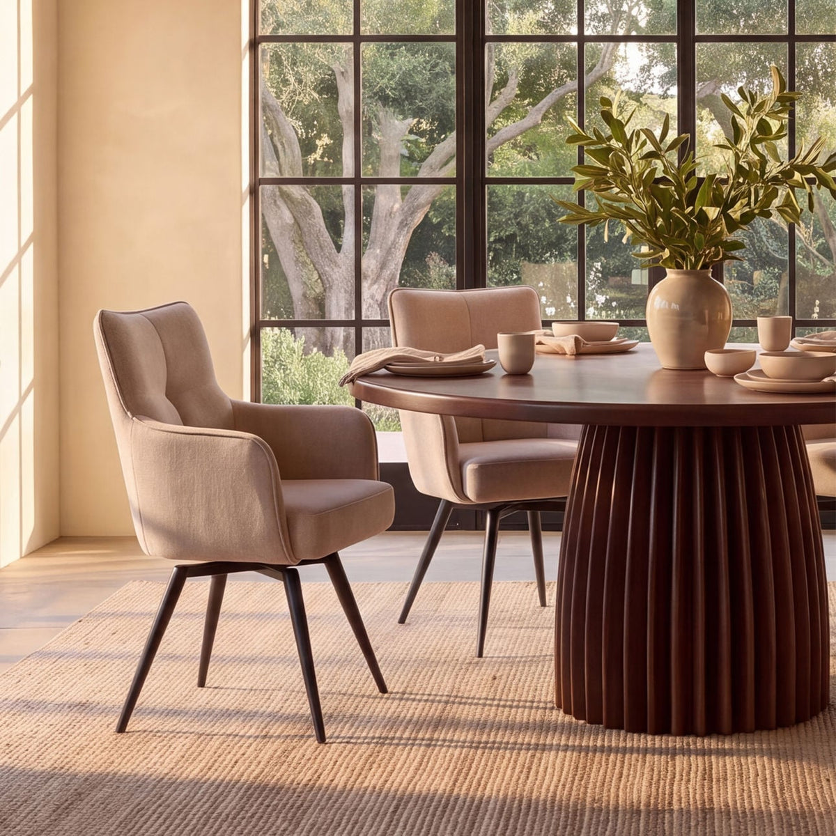 Elevated Acacia Wood Dining Table