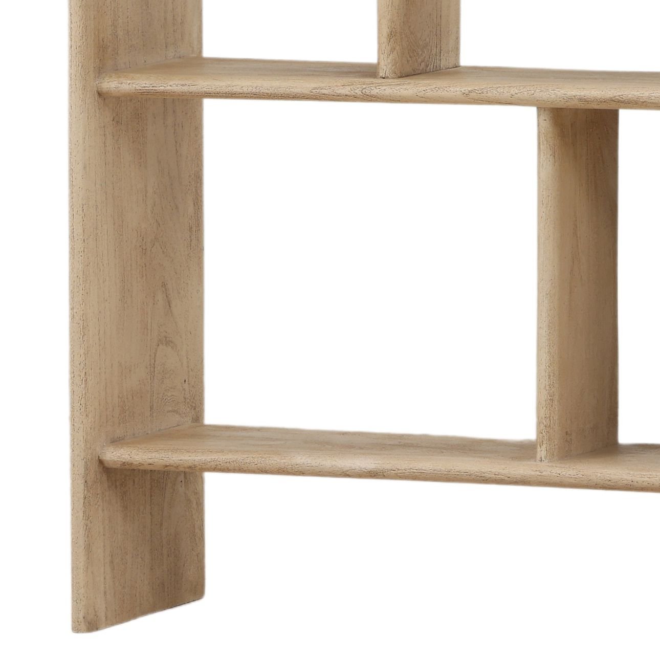 Light Natural Acacia Wood Bookcase 47 in Wide