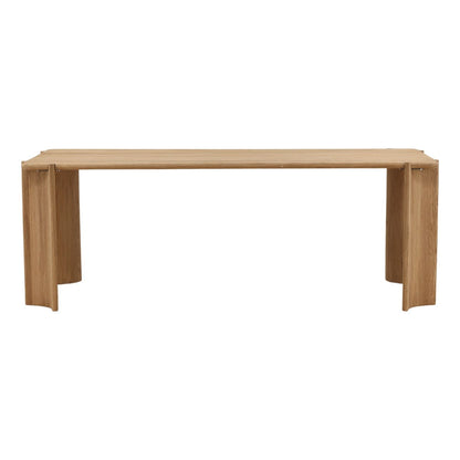 Light Natural Oak Wood Table 84 in Wide