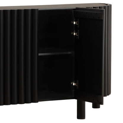 Black Acacia Wood Sideboard 67 in Wide