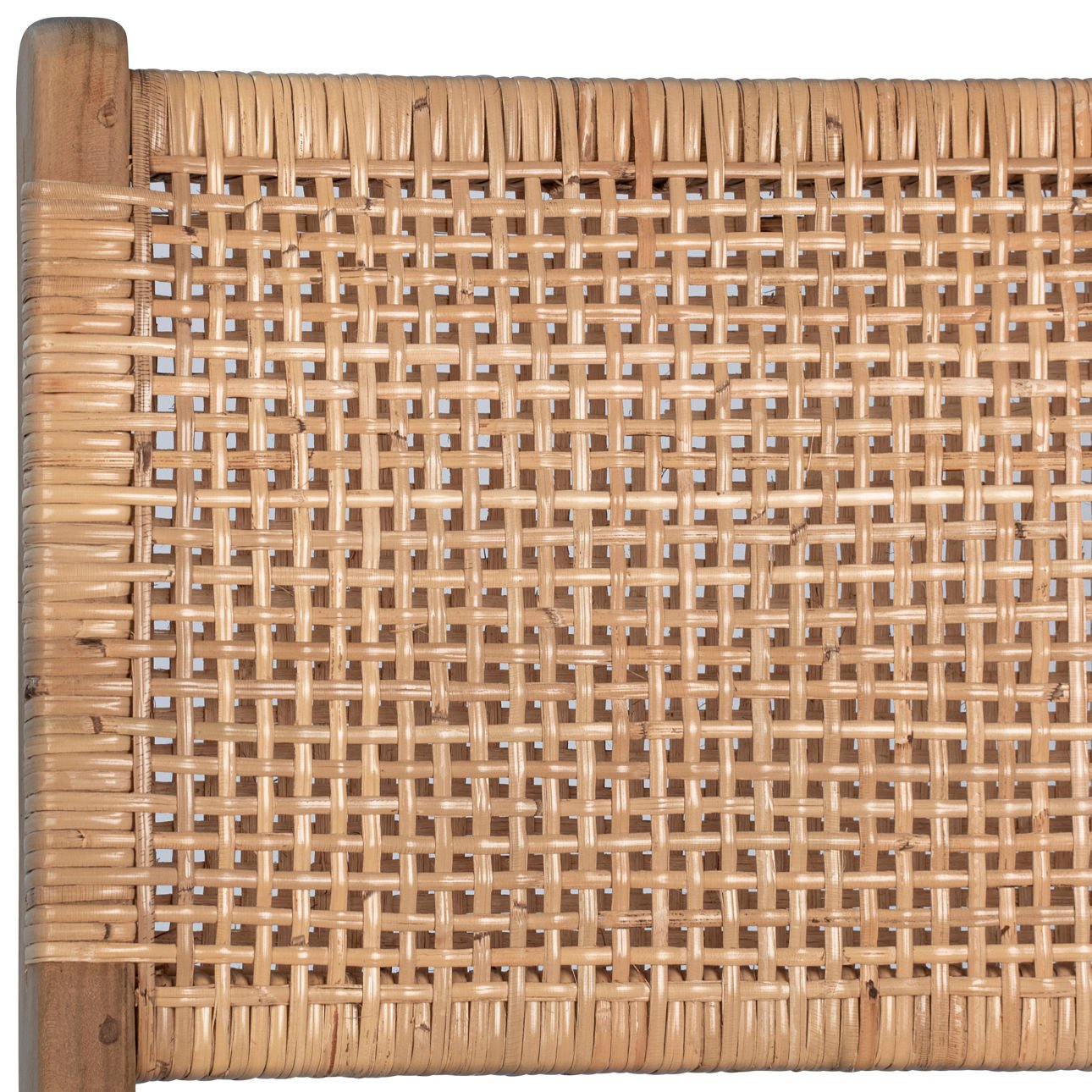 Natural Finish Teak Wood and Rattan Chair 20 in Wide