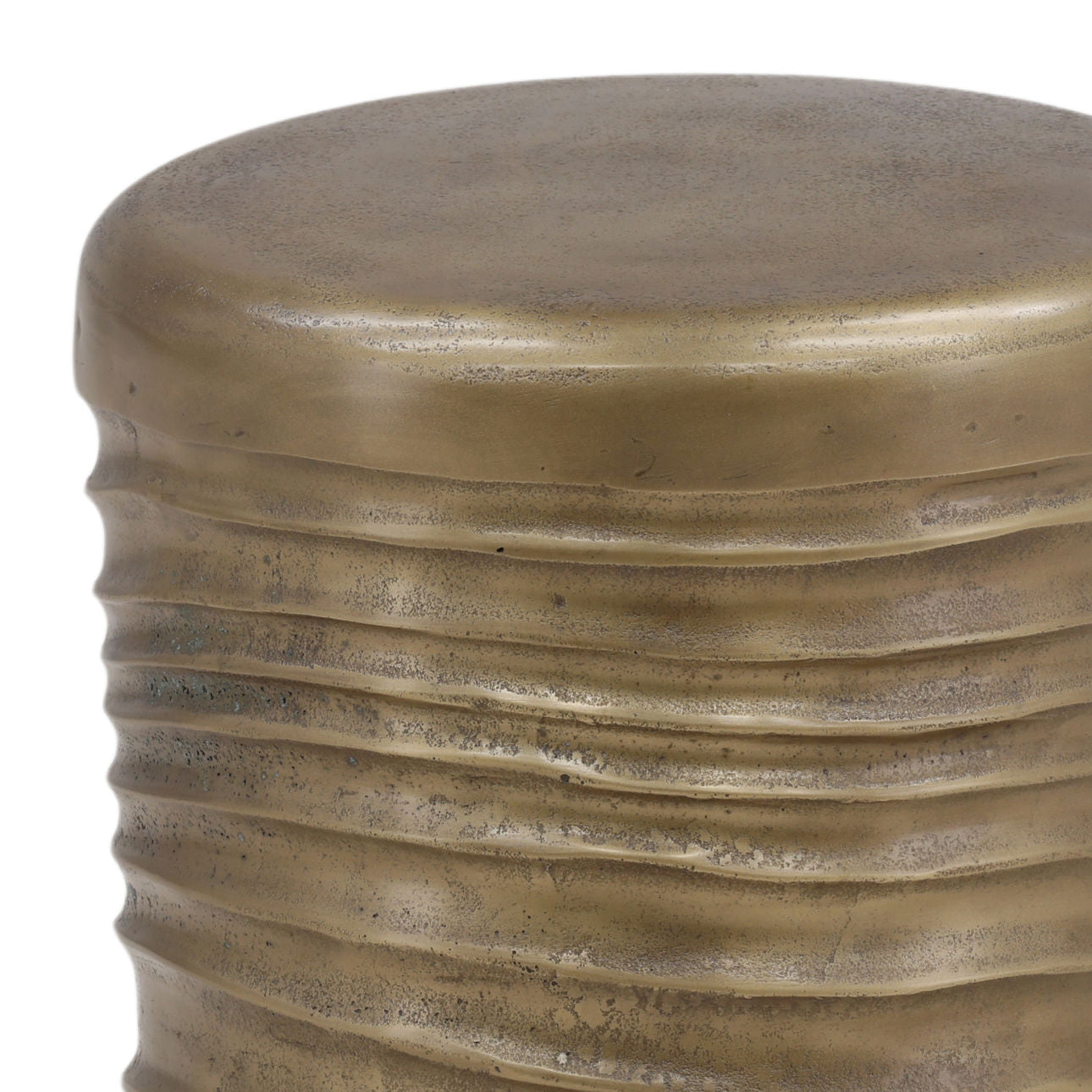 Antique Brass Aluminum Table 12.5 in Wide