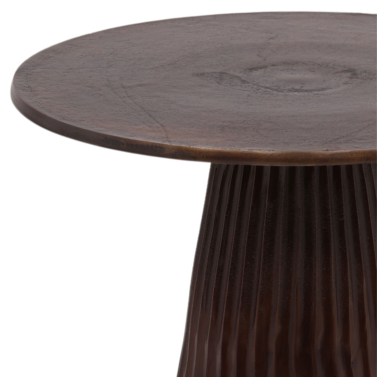 Antique Bronze Cast Aluminum Table 17.5 in Wide