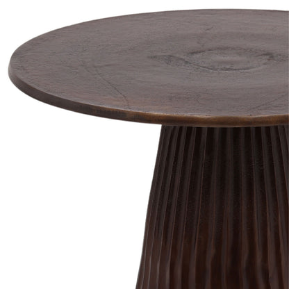 Antique Bronze Cast Aluminum Table 17.5 in Wide