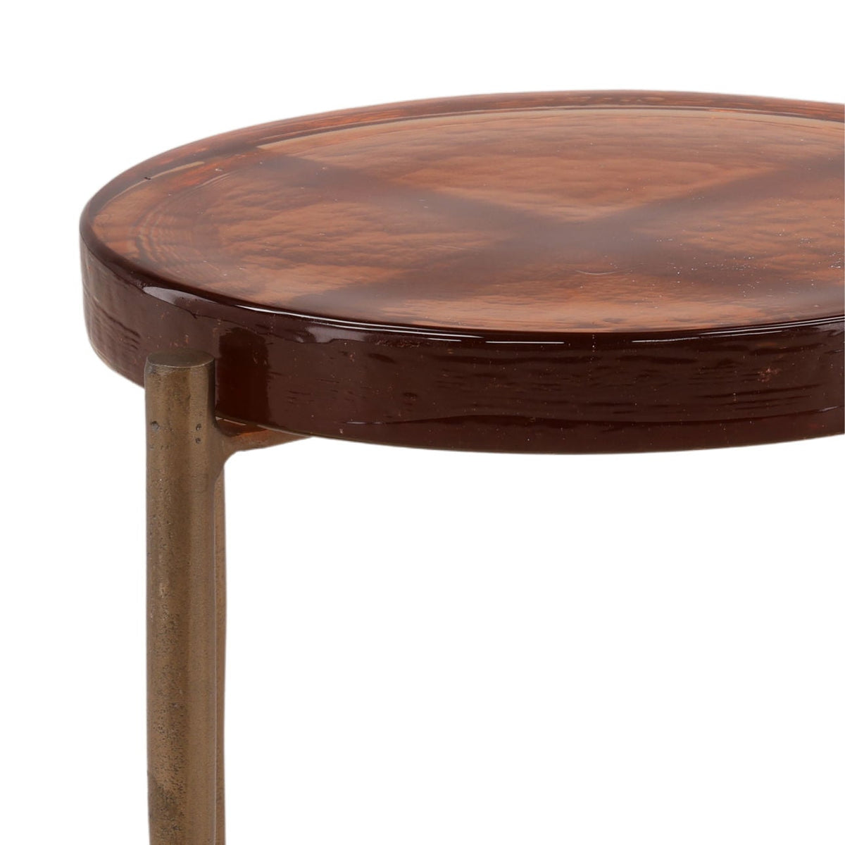 Modern Aluminum and Glass Side Table