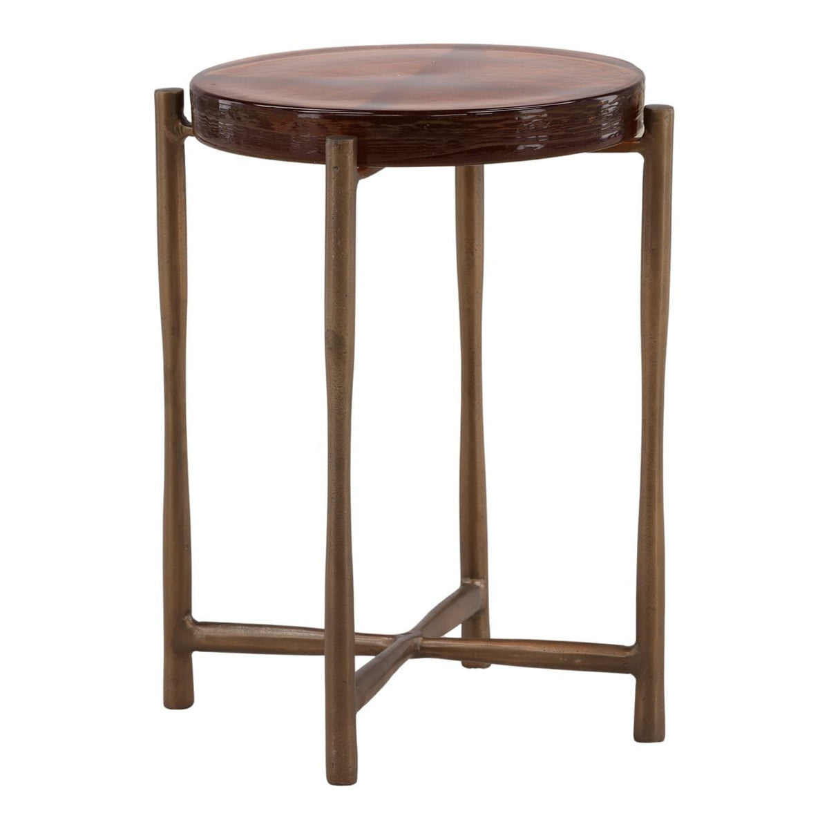 Modern Aluminum and Glass Side Table