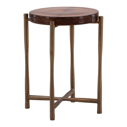 Modern Aluminum and Glass Side Table