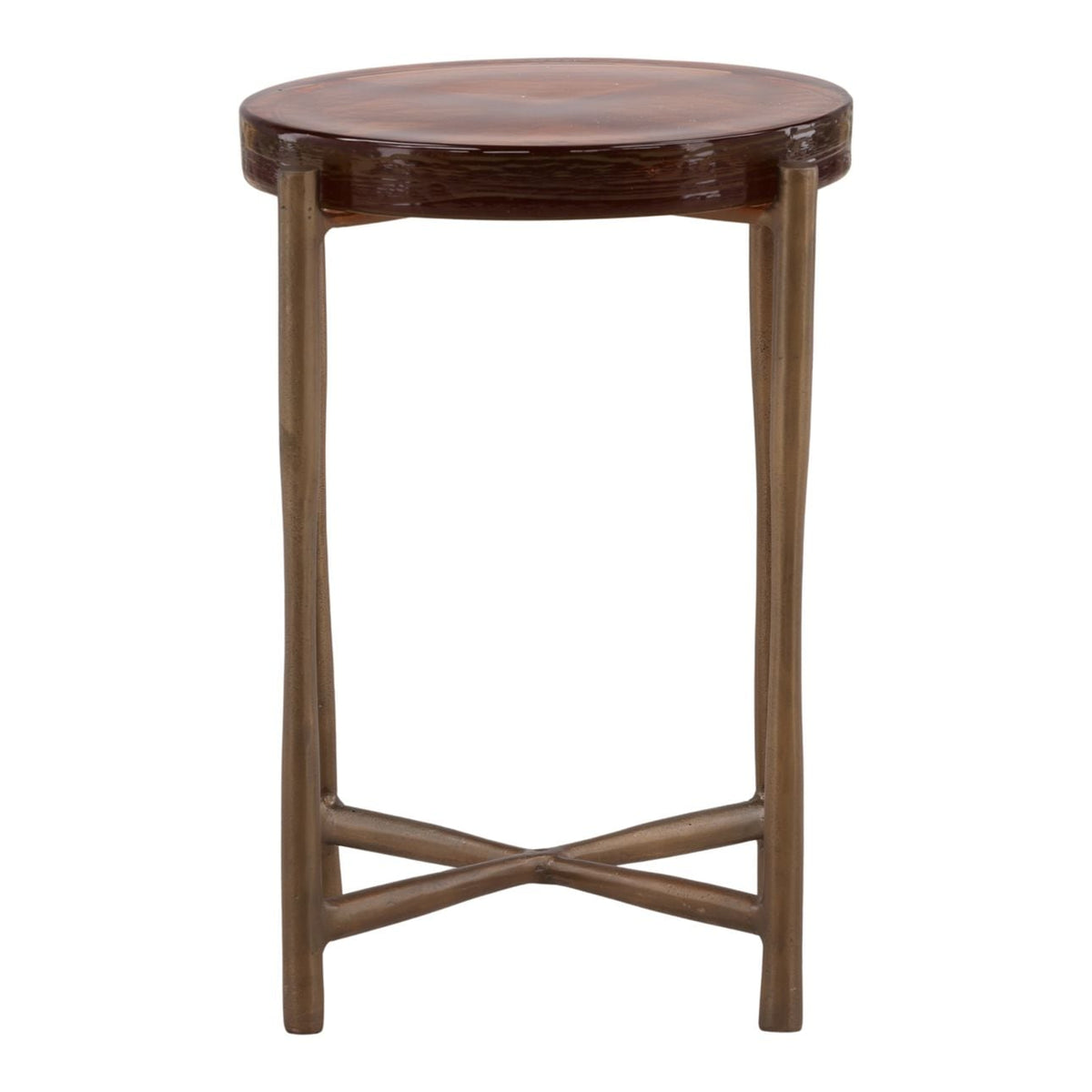 Modern Aluminum and Glass Side Table