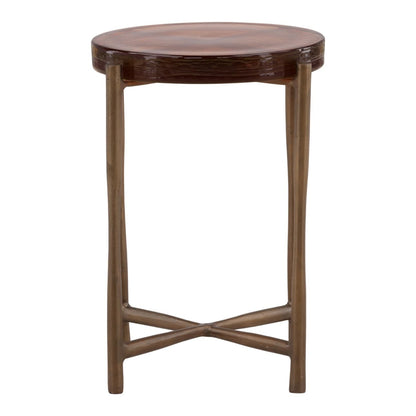 Modern Aluminum and Glass Side Table