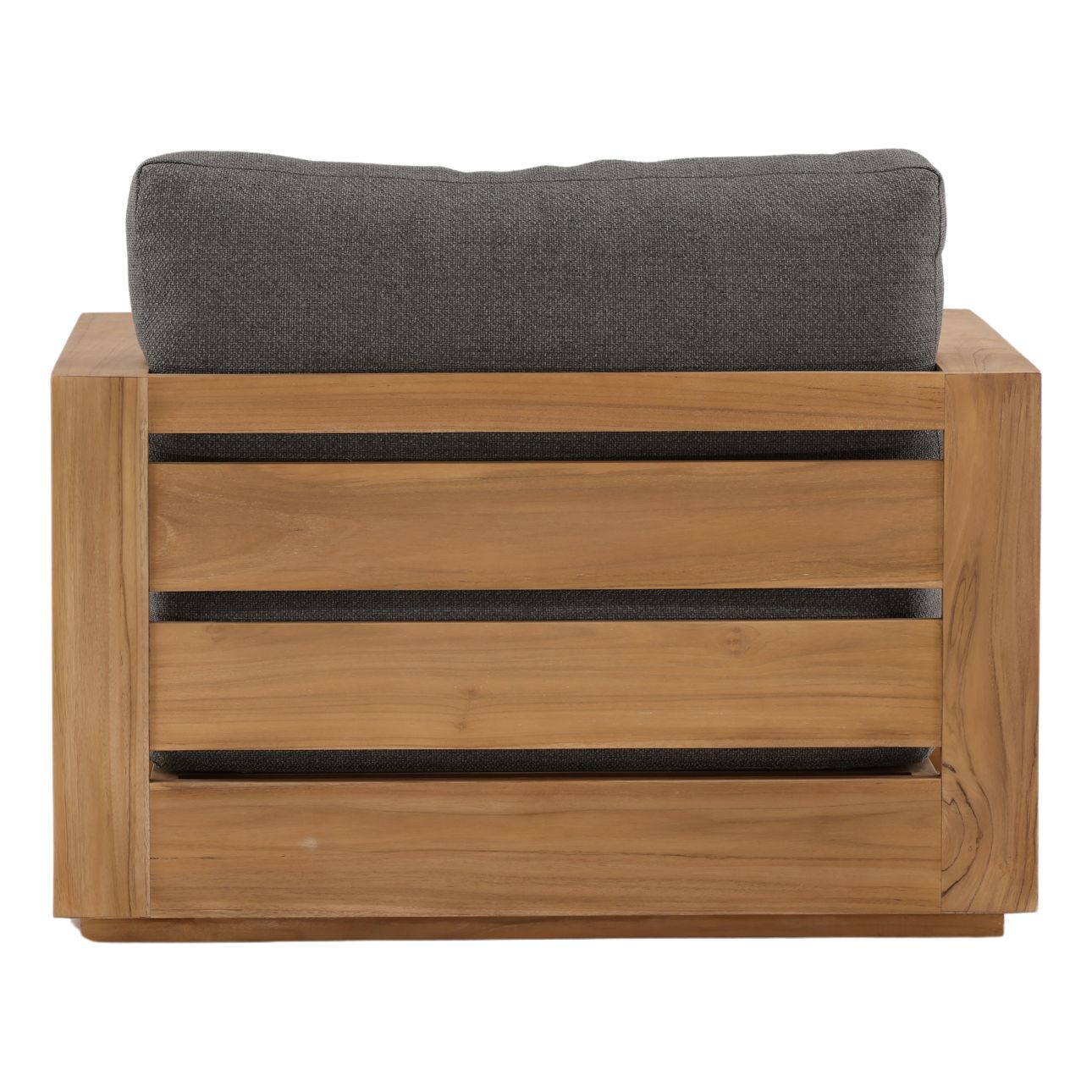 Charcoal and Natural Teak Solution-Dyed Acrylic Upholstery and Teak Wood Frame Sofa 39.5 in Wide