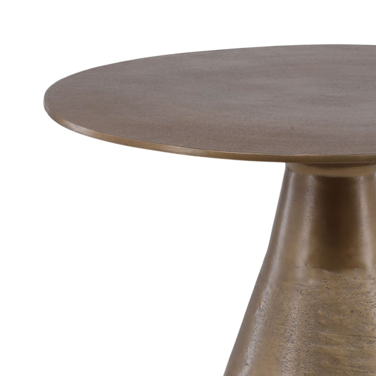 Antique Brass Aluminum Table 32 in Wide