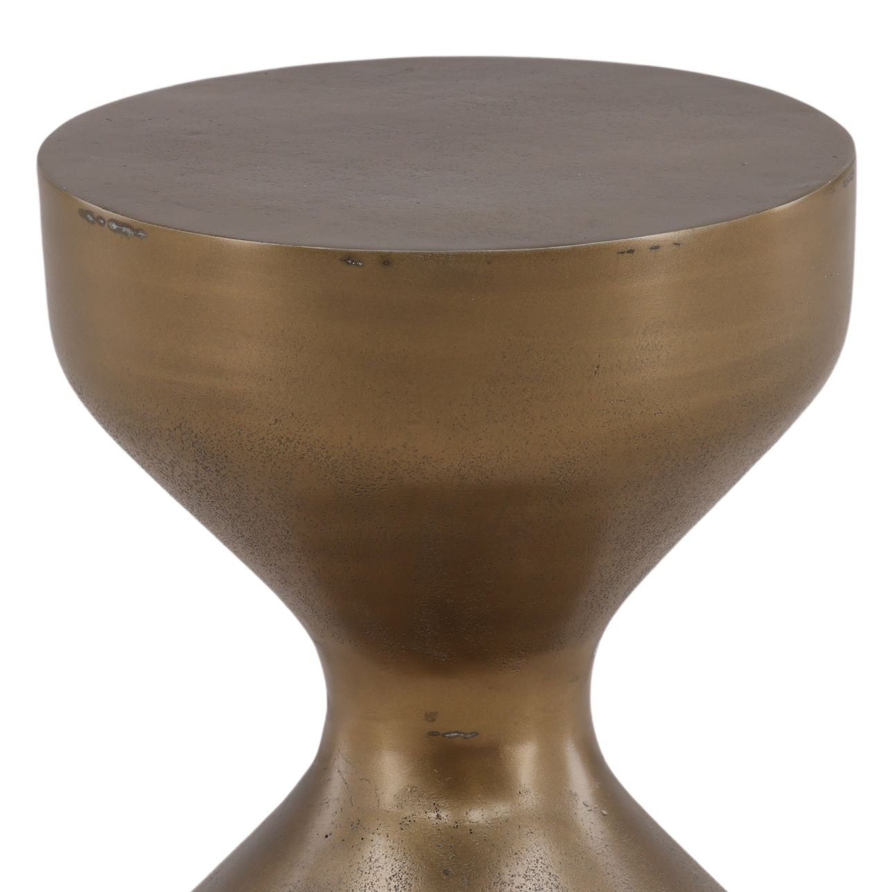 Antique Brass Aluminum Table 11.5 in Wide