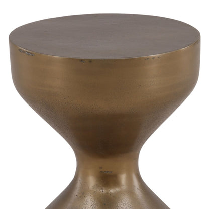 Antique Brass Aluminum Table 11.5 in Wide