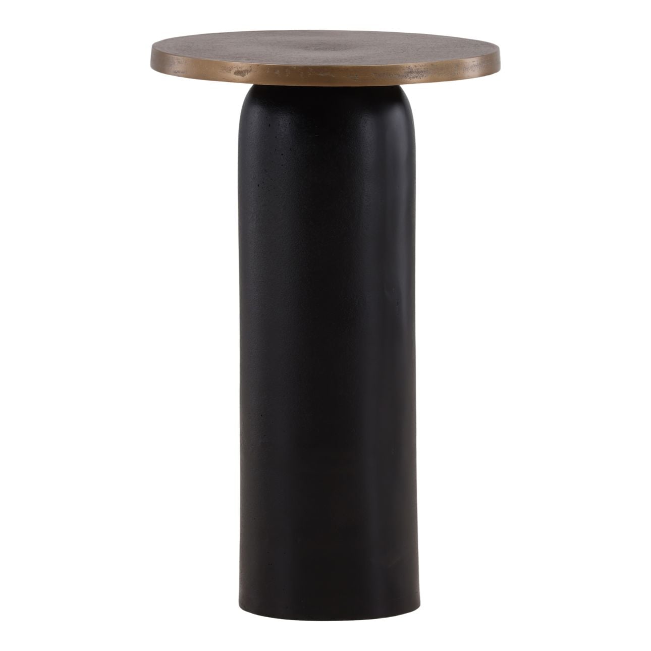 Antique Brass and Black Aluminum Table 15 in Wide
