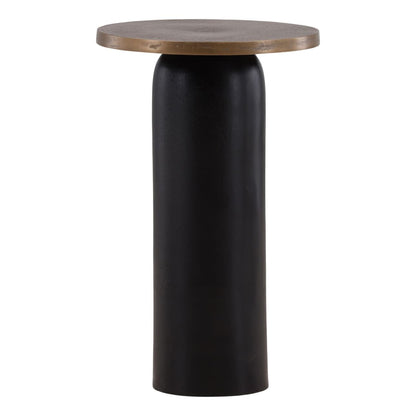 Antique Brass and Black Aluminum Table 15 in Wide