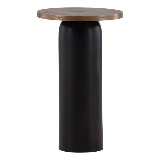 Antique Brass and Black Aluminum Table 15 in Wide