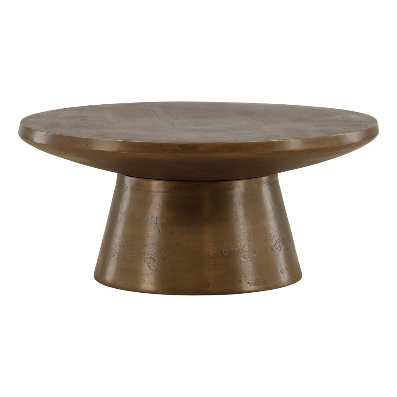 Antique Brass Aluminum Table 34.5 in Wide