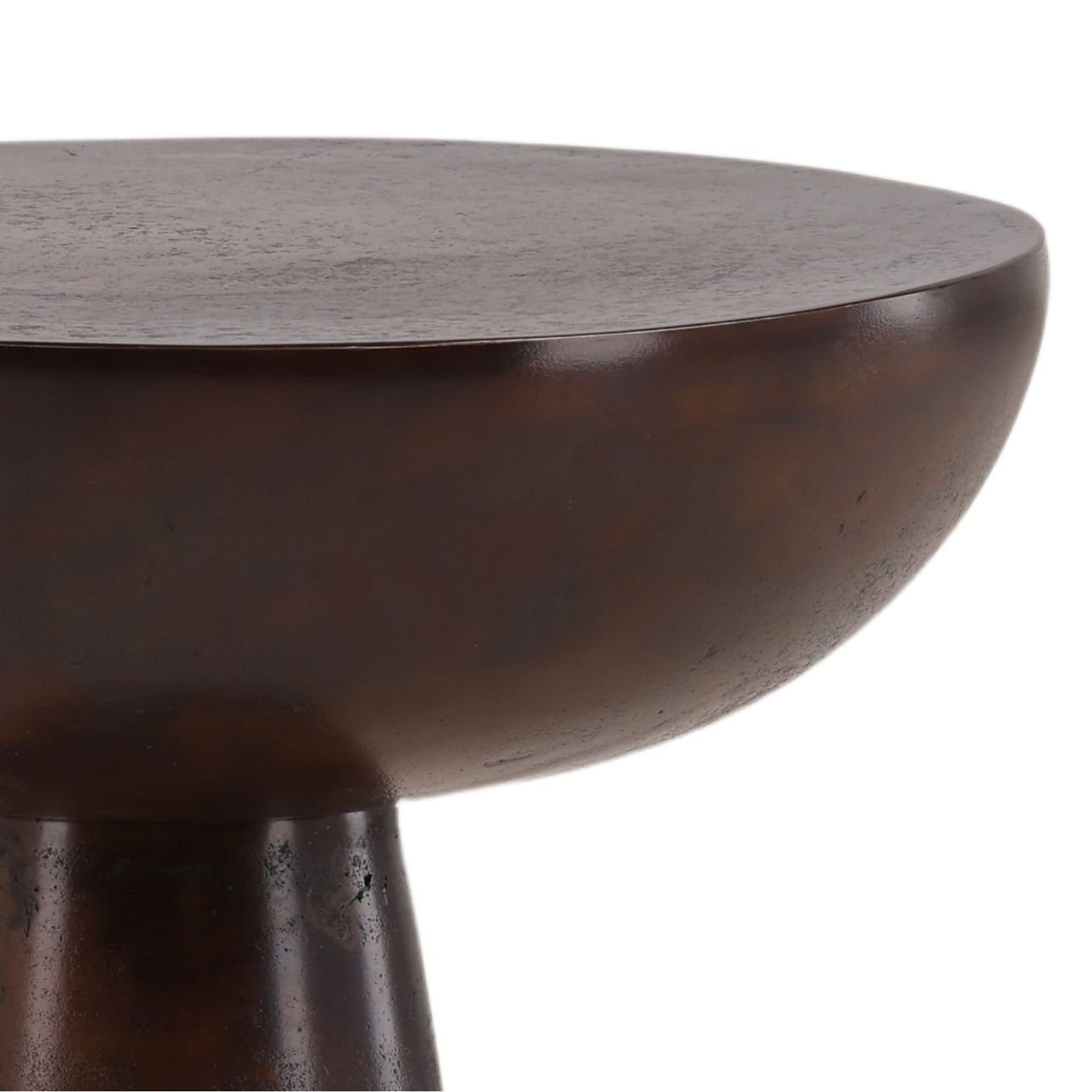 Antique Brown Aluminum Table 12.5 in Wide