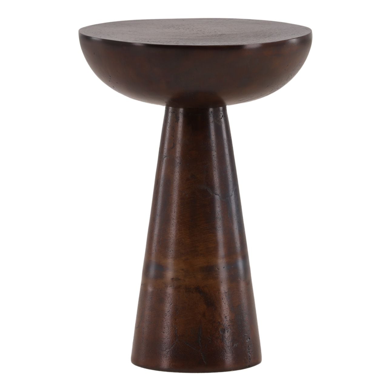 Antique Brown Aluminum Table 12.5 in Wide
