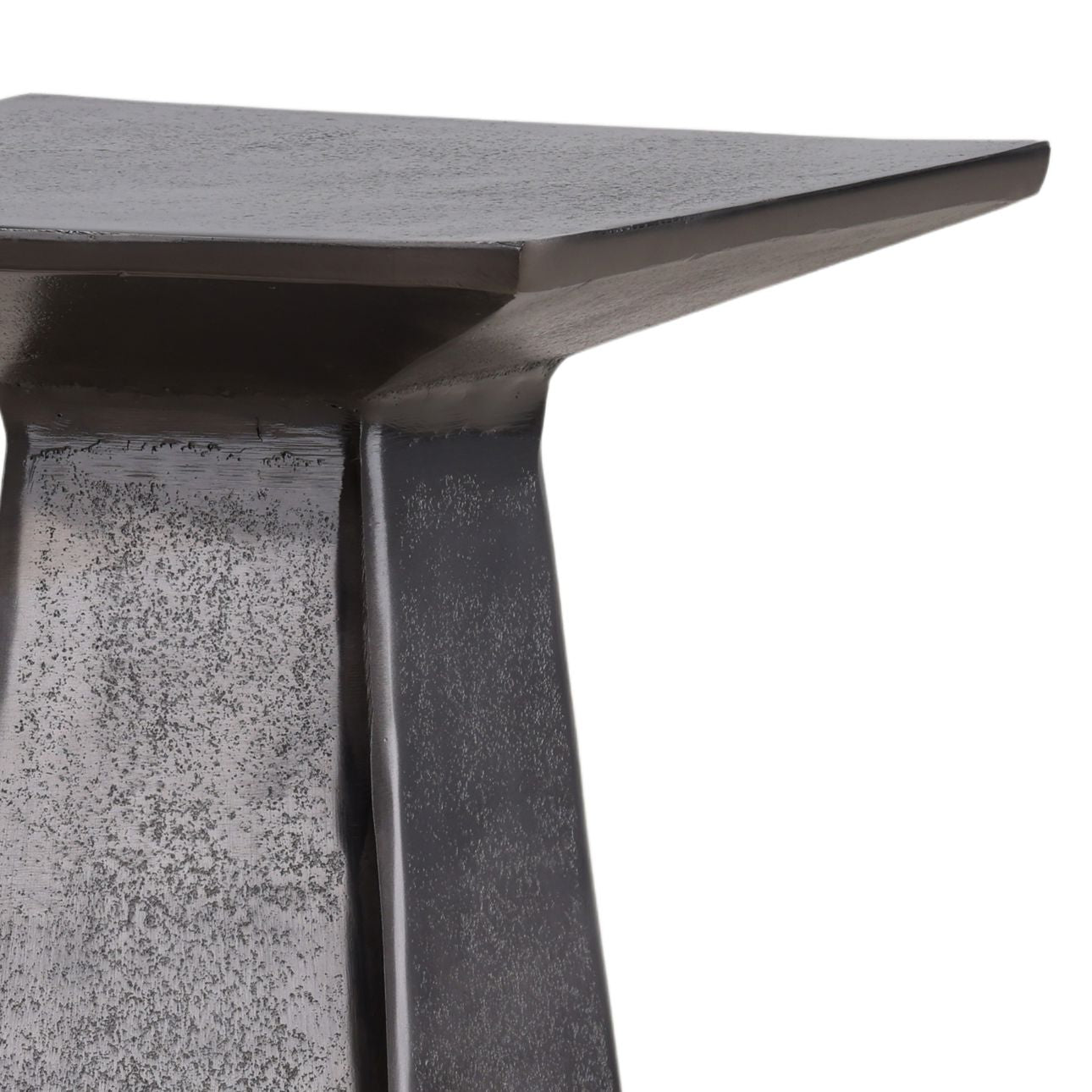Antique Nickel Aluminum Table 11.5 in Wide