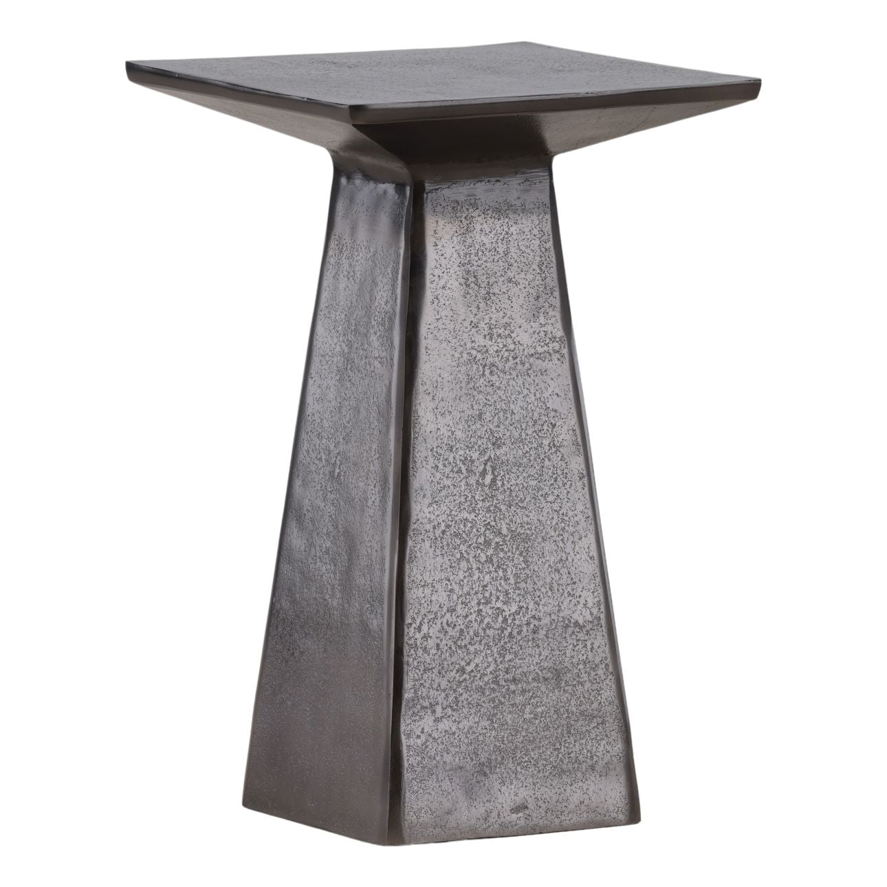 Antique Nickel Aluminum Table 11.5 in Wide