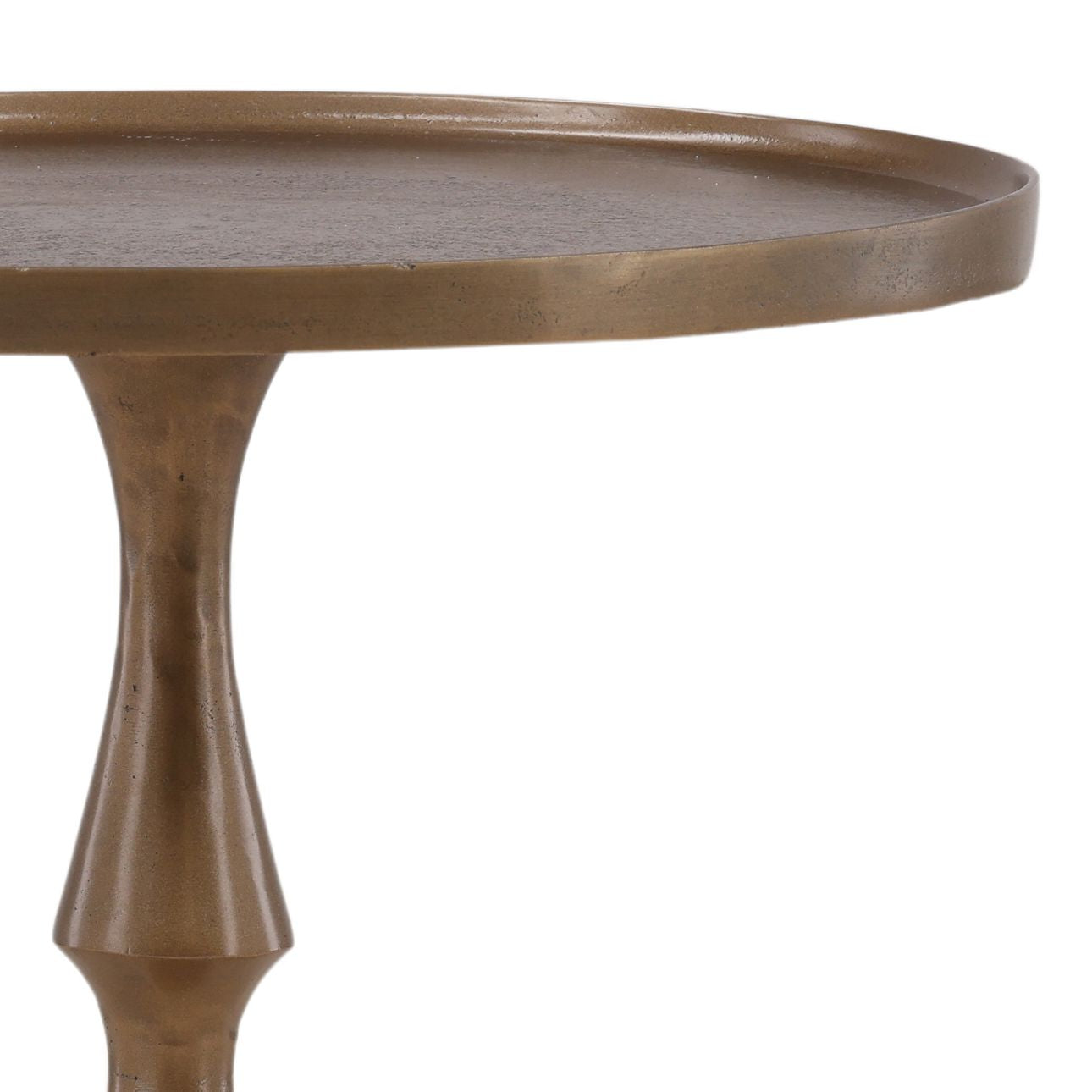 Antique Nickel Aluminum Table 13.5 in Wide