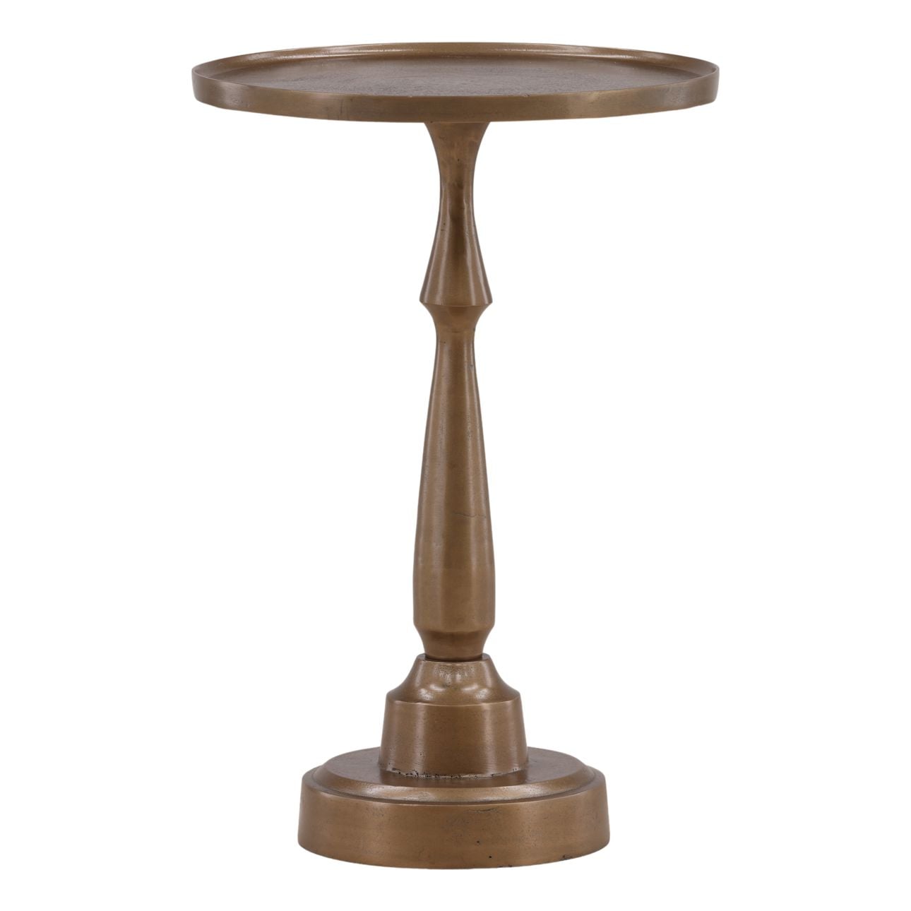 Antique Nickel Aluminum Table 13.5 in Wide
