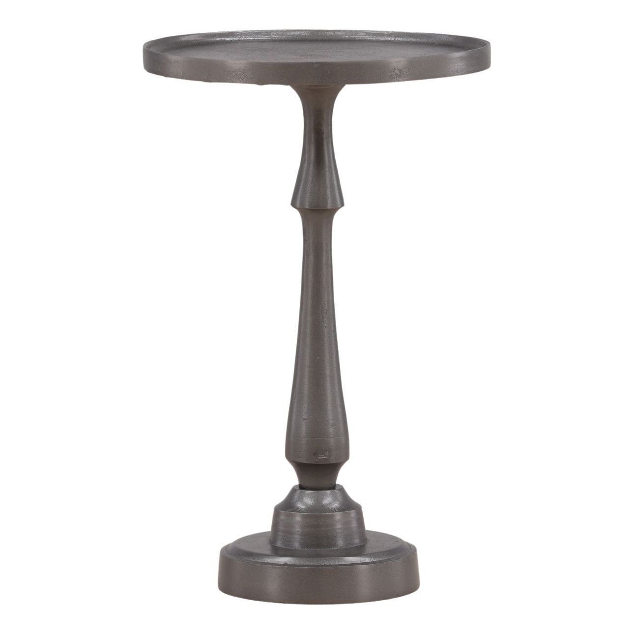 Antique Nickel Aluminum Table 13.5 in Wide