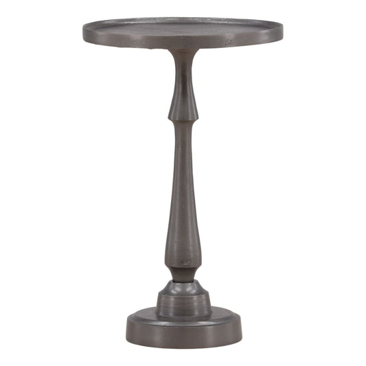 Antique Nickel Aluminum Table 13.5 in Wide