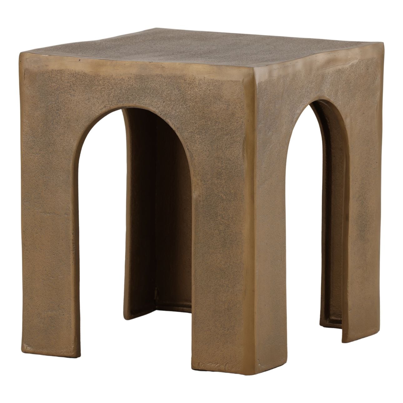 Antique Brass Aluminum Table 17.5 in Wide