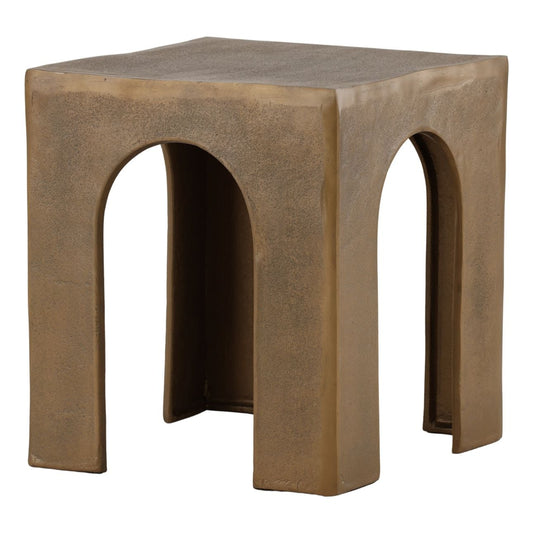 Antique Brass Aluminum Table 17.5 in Wide