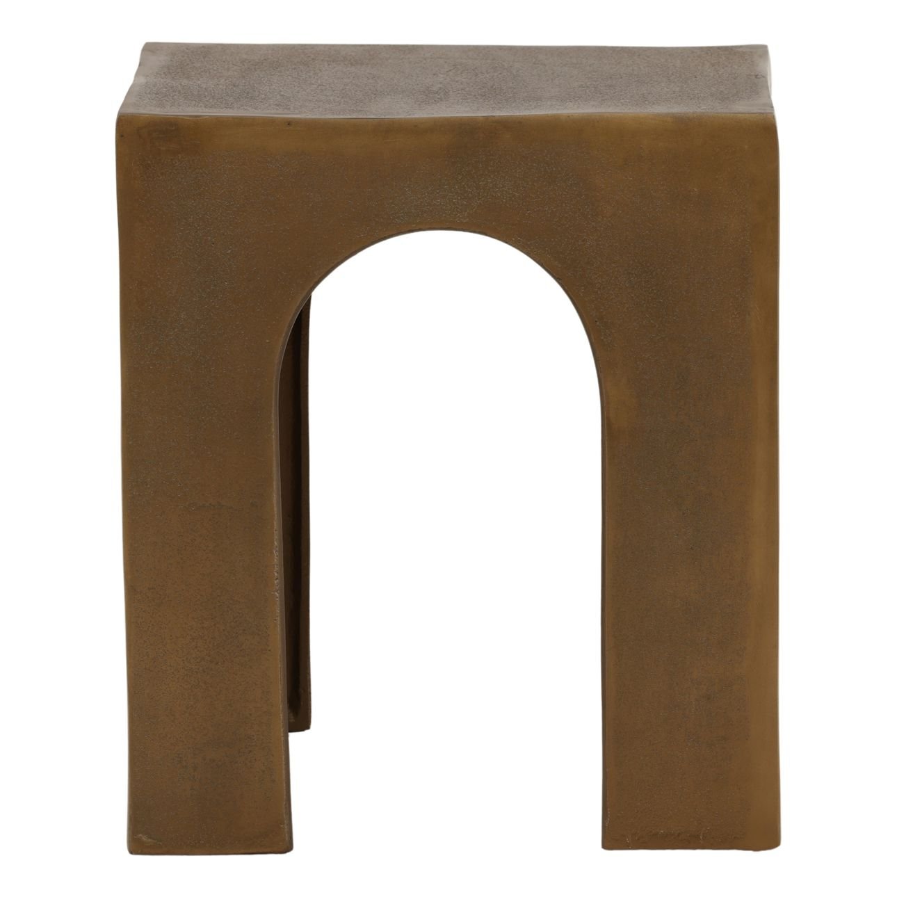 Antique Brass Aluminum Table 17.5 in Wide
