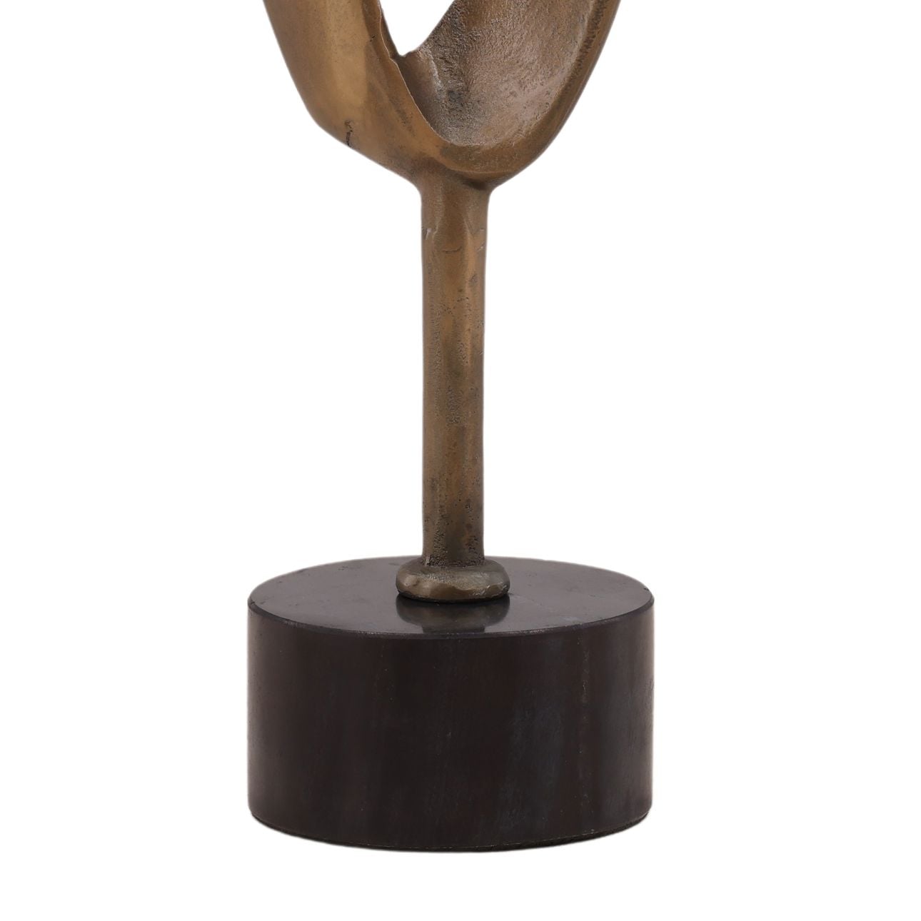 Black Marble and Antique Brass Marble and Aluminum Sculpture 10.5 in Wide
