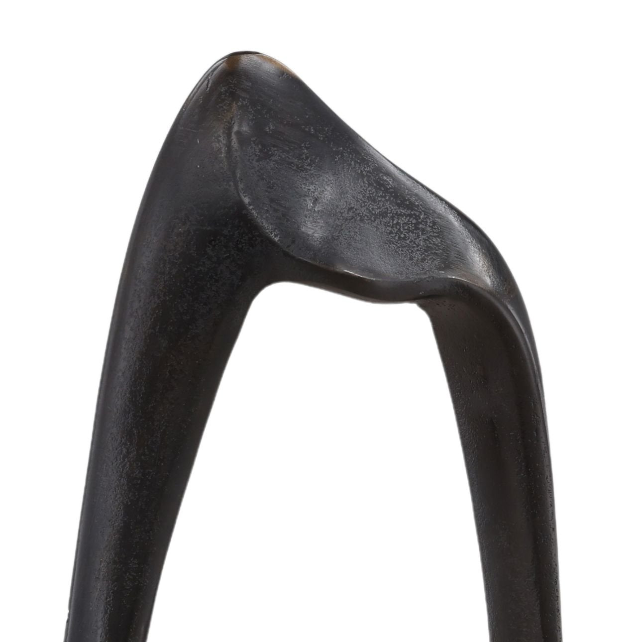 Black Marble and Antique Brass Marble and Aluminum Sculpture 10.5 in Wide