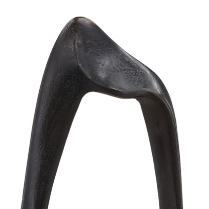 Black Marble and Antique Brass Marble and Aluminum Sculpture 10.5 in Wide