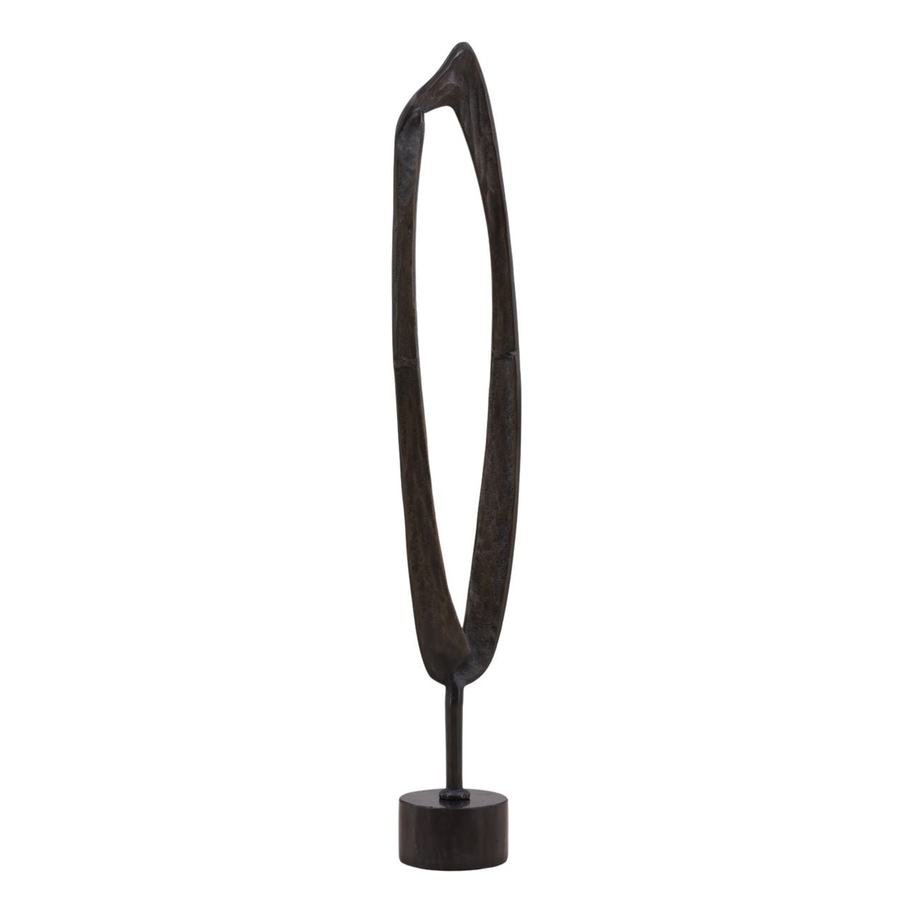 Black Marble and Antique Brass Marble and Aluminum Sculpture 10.5 in Wide