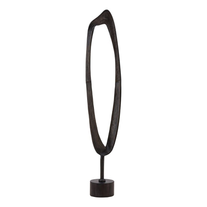 Black Marble and Antique Brass Marble and Aluminum Sculpture 10.5 in Wide